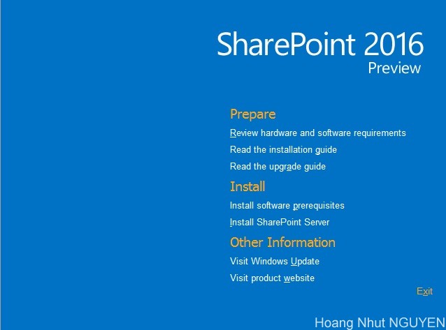 setup sharepoint 2016 - step 1a